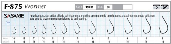 Anzuelo Sasame Wormer F-875